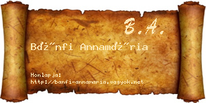 Bánfi Annamária névjegykártya